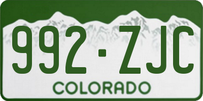CO license plate 992ZJC