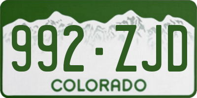 CO license plate 992ZJD