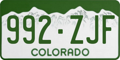 CO license plate 992ZJF