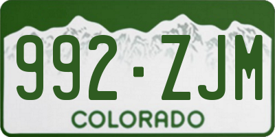 CO license plate 992ZJM