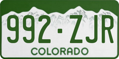 CO license plate 992ZJR