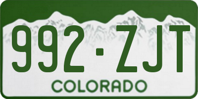CO license plate 992ZJT