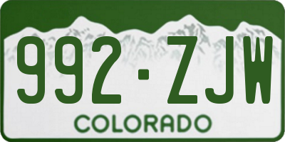 CO license plate 992ZJW