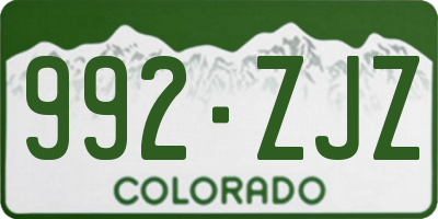 CO license plate 992ZJZ