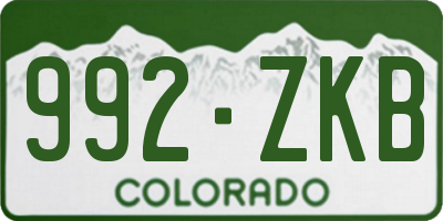 CO license plate 992ZKB