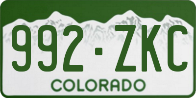 CO license plate 992ZKC