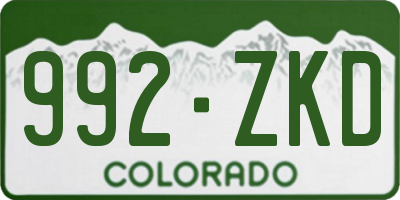 CO license plate 992ZKD