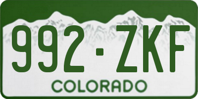 CO license plate 992ZKF