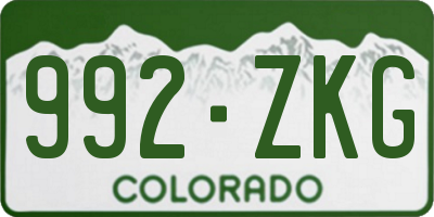 CO license plate 992ZKG