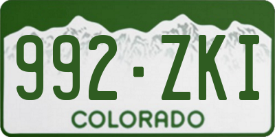 CO license plate 992ZKI