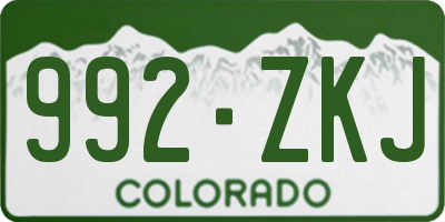 CO license plate 992ZKJ