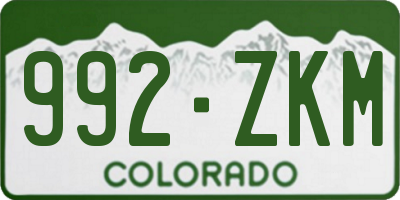 CO license plate 992ZKM