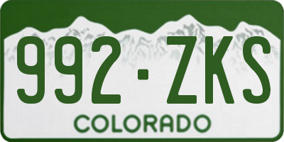 CO license plate 992ZKS