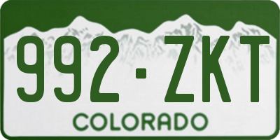 CO license plate 992ZKT