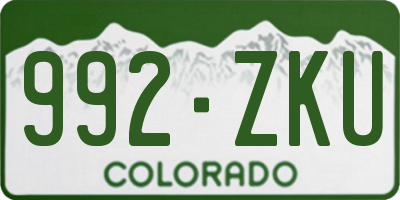 CO license plate 992ZKU