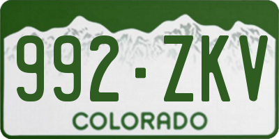 CO license plate 992ZKV