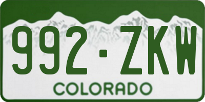 CO license plate 992ZKW