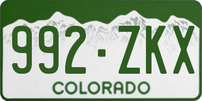 CO license plate 992ZKX