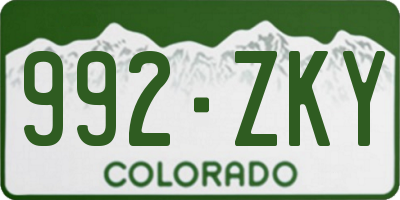 CO license plate 992ZKY