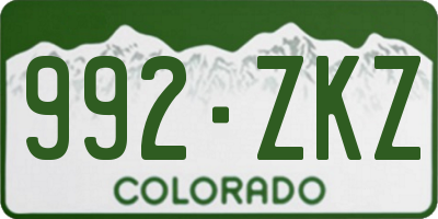 CO license plate 992ZKZ