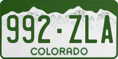 CO license plate 992ZLA