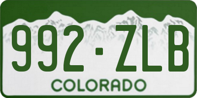 CO license plate 992ZLB