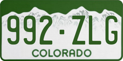 CO license plate 992ZLG