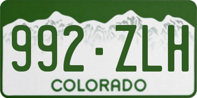 CO license plate 992ZLH