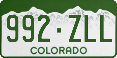 CO license plate 992ZLL