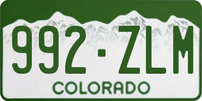 CO license plate 992ZLM