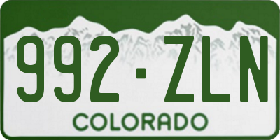 CO license plate 992ZLN