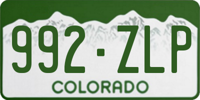 CO license plate 992ZLP