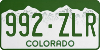 CO license plate 992ZLR