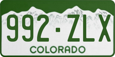 CO license plate 992ZLX