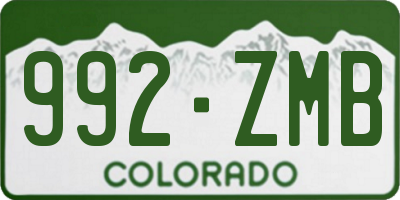CO license plate 992ZMB