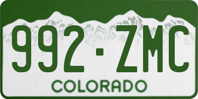 CO license plate 992ZMC