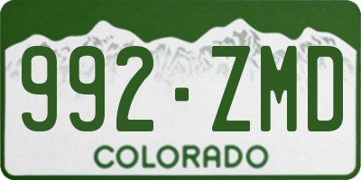 CO license plate 992ZMD