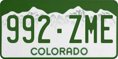 CO license plate 992ZME