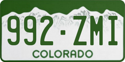 CO license plate 992ZMI