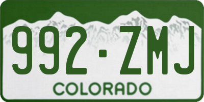 CO license plate 992ZMJ
