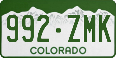 CO license plate 992ZMK
