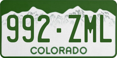 CO license plate 992ZML