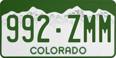 CO license plate 992ZMM