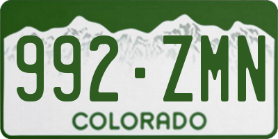 CO license plate 992ZMN
