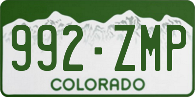 CO license plate 992ZMP