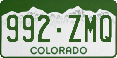 CO license plate 992ZMQ