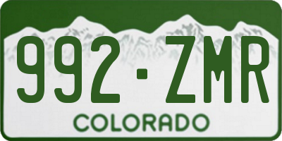 CO license plate 992ZMR