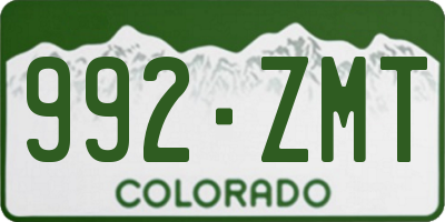 CO license plate 992ZMT
