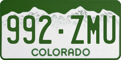 CO license plate 992ZMU
