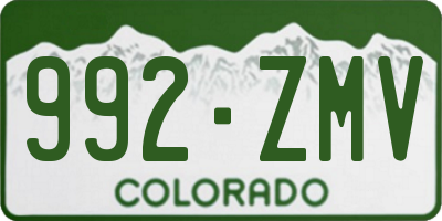 CO license plate 992ZMV